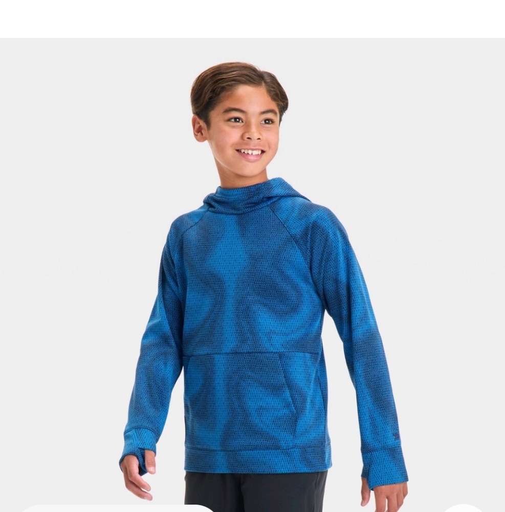 Blue Patterned Hoodie